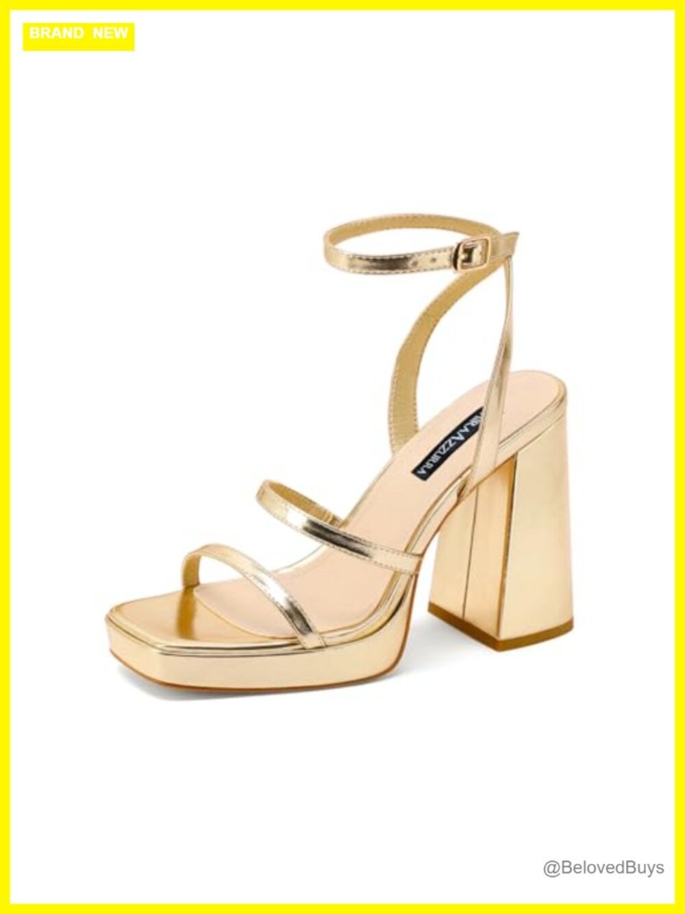 Platform Chunky Heel Sandals Square Open Toe Block Heel 4 Inch High Heel with